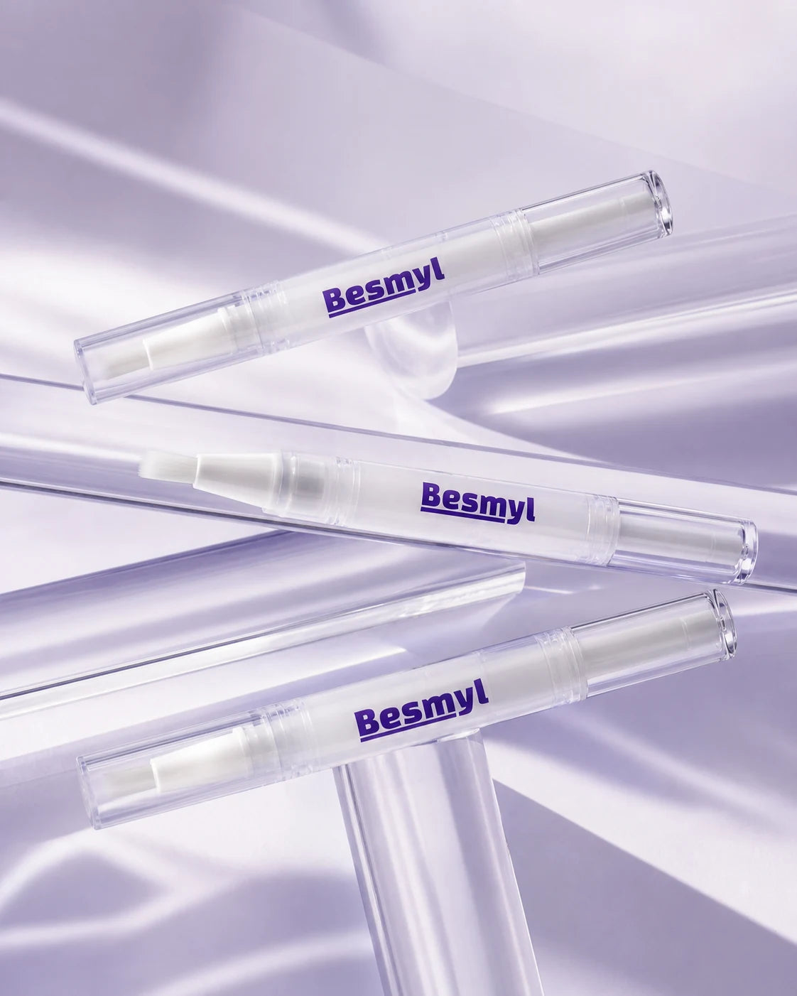 Trois stylos de gel PAP+ Besmyl avec embout pinceau