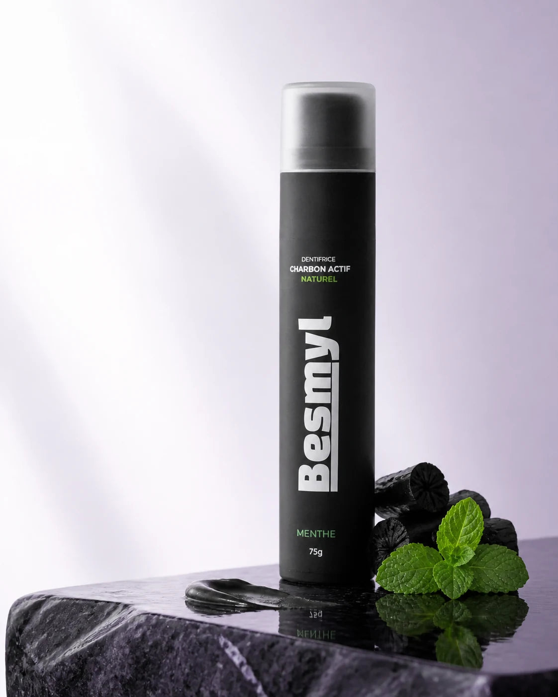 Dentifrice Besmyl au charbon actif et à la menthe
